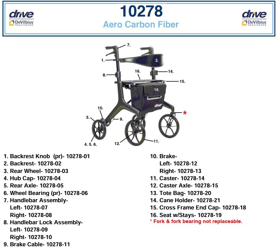 Drive AeroCarbon Rollator | Carbon Fiber Walker | Light Rollator