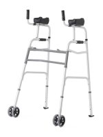 Folding Walker, Upright - Aluminum Stand Up Walker w/5" Wheels - Adult or Junior