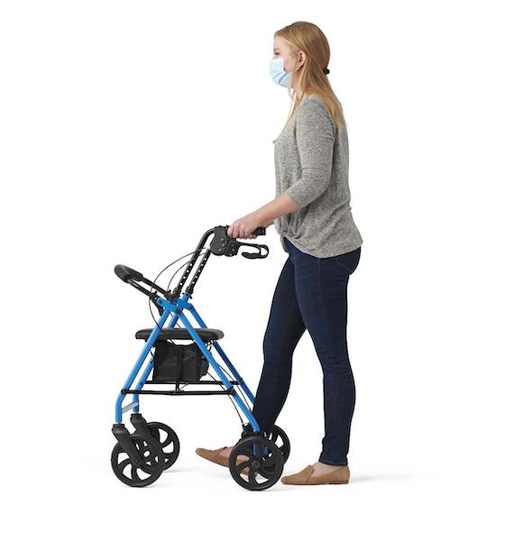 Rolling Walker | Medline MDS86840EBS8 | Steel Rollator Walker